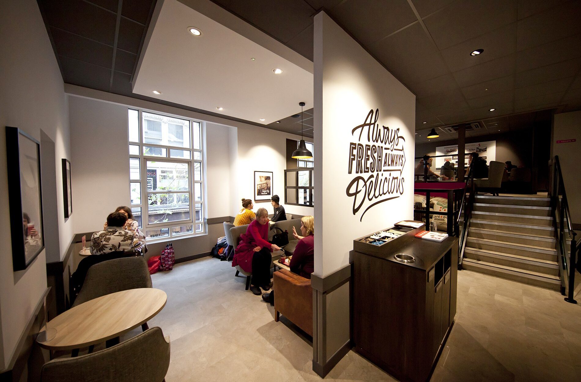 Interior design and wall graphics for Tim Hortons coffee shop