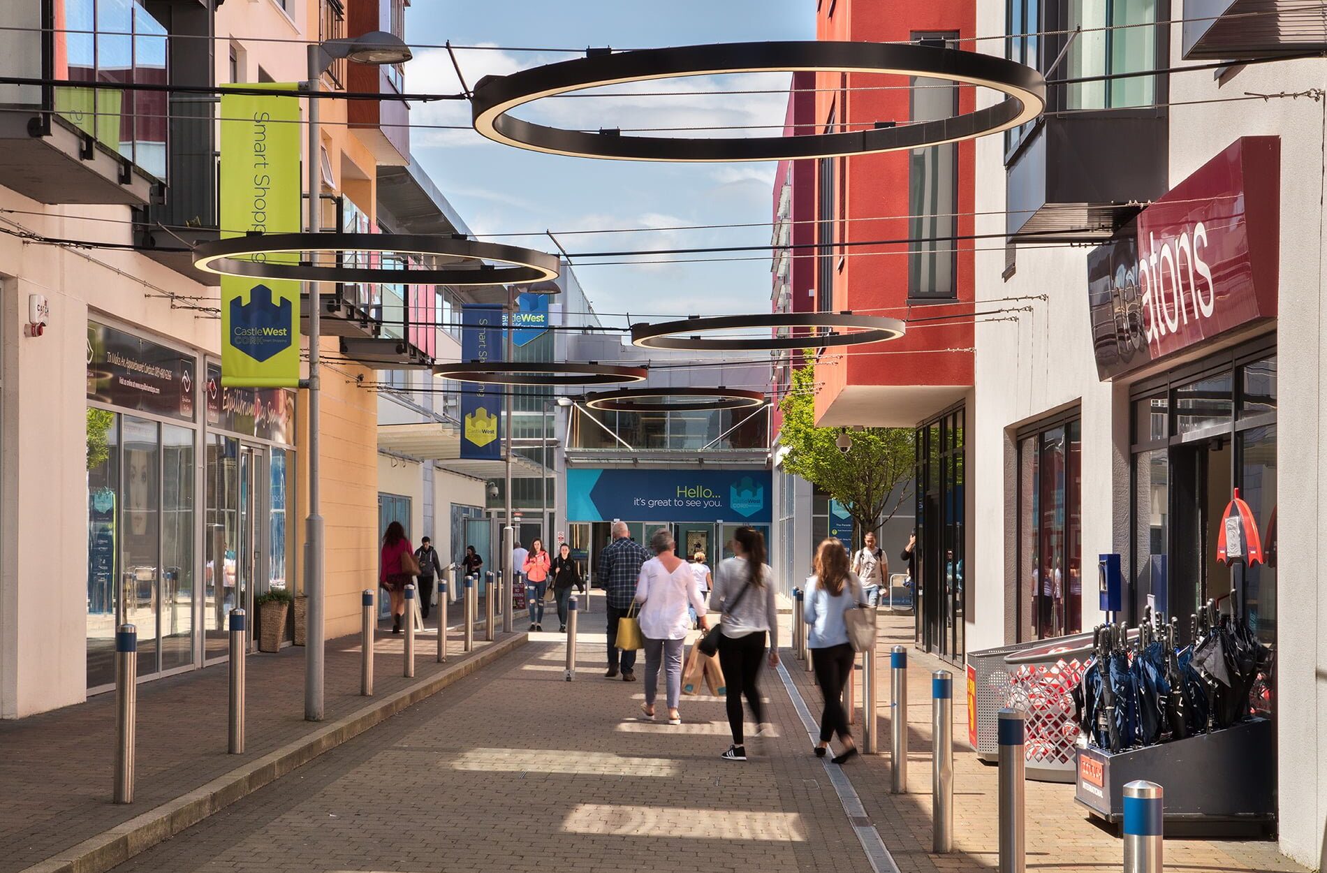 Castle west branded signage design Beyond London Castle West Shopping Centre Retail Design Asset Enhancement Brand Identity Signage & Wayfinding Customer Experience design