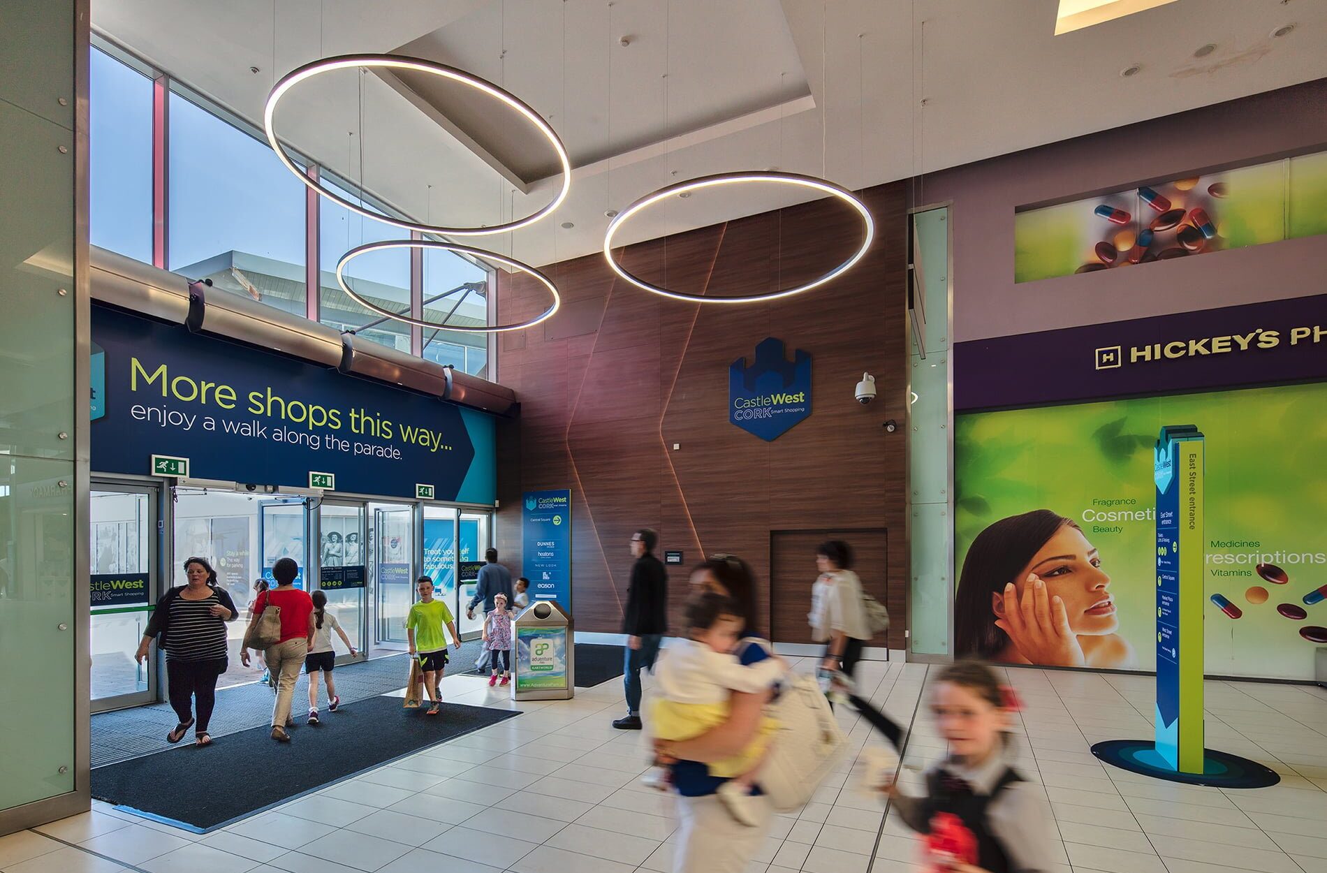 Castle west branded signage design Beyond London Castle West Shopping Centre Retail Design Asset Enhancement Brand Identity Signage & Wayfinding Customer Experience design