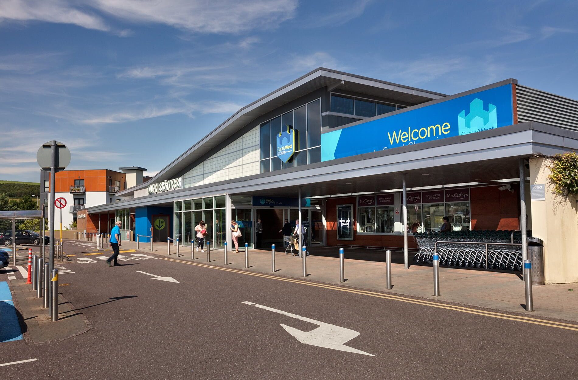 Castle west branded signage for car park Beyond London Castle West Shopping Centre Retail Design Asset Enhancement Brand Identity Signage & Wayfinding Customer Experience design