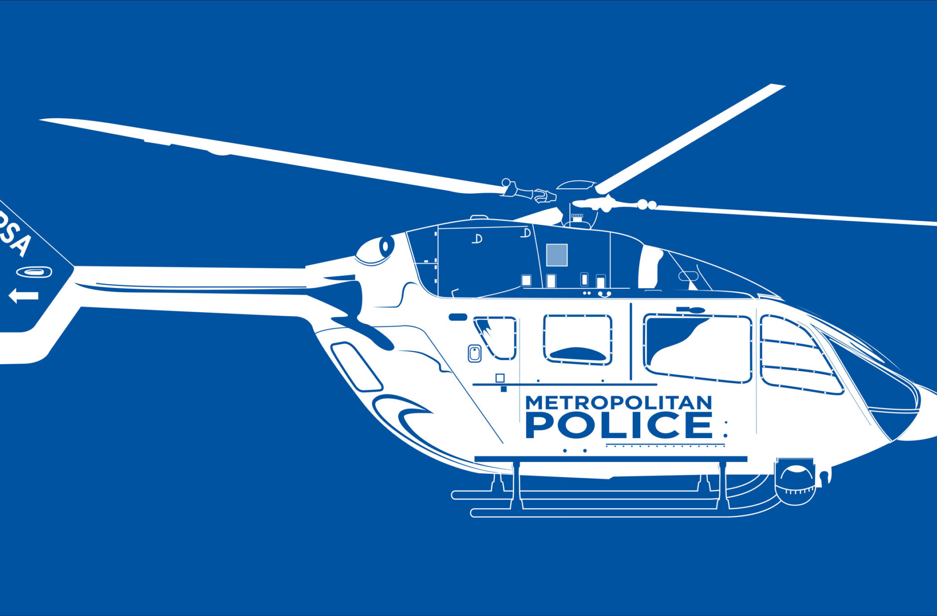 Beyond London Met Police Branding Marketing communications design Illustration Helicopter