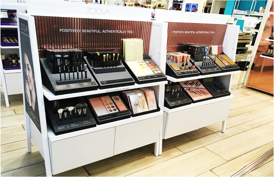 Zoeva makeup retail unit for Selfridges