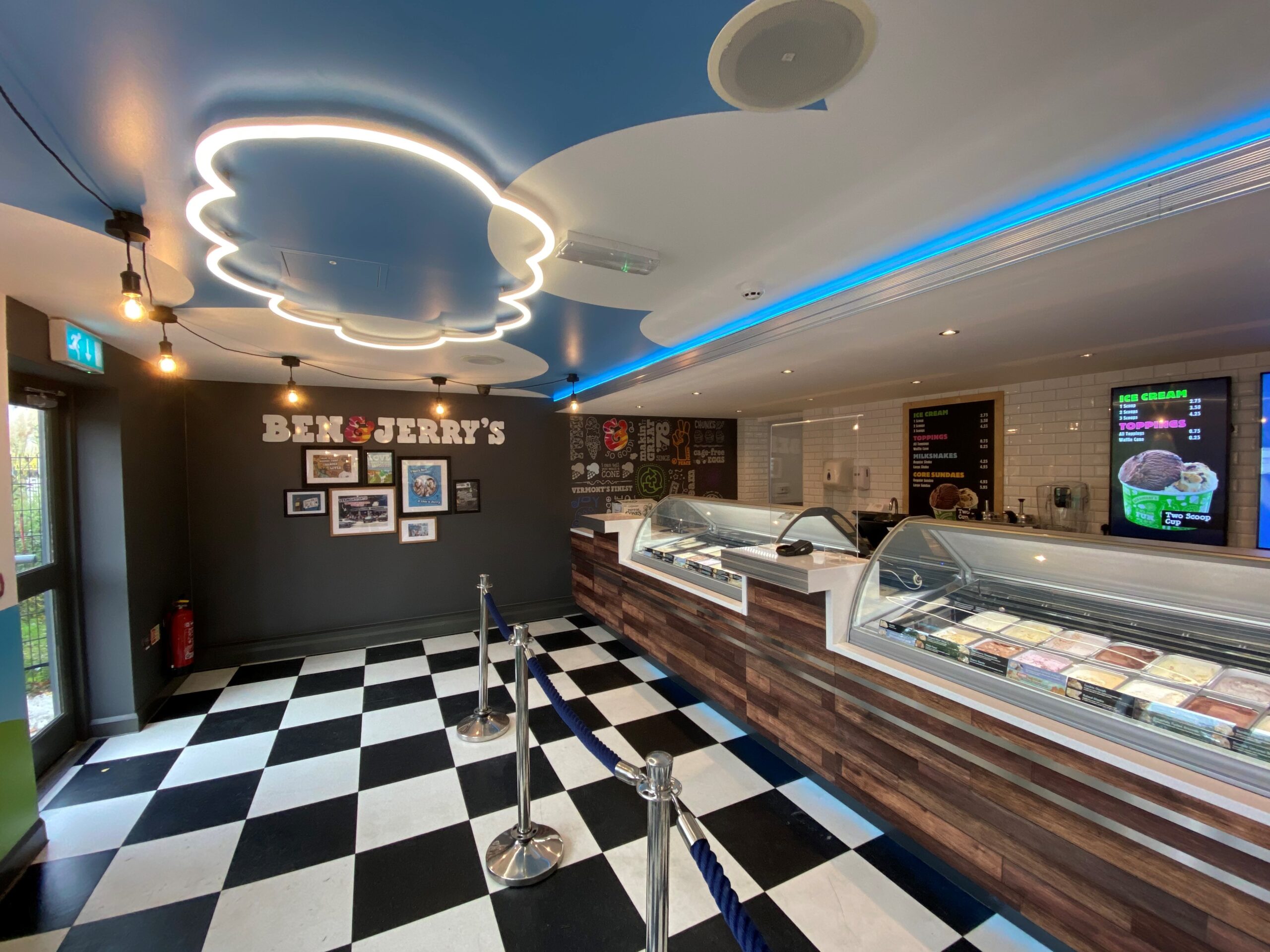 Ben and Jerry's Thorpe Park scoop shop interiors