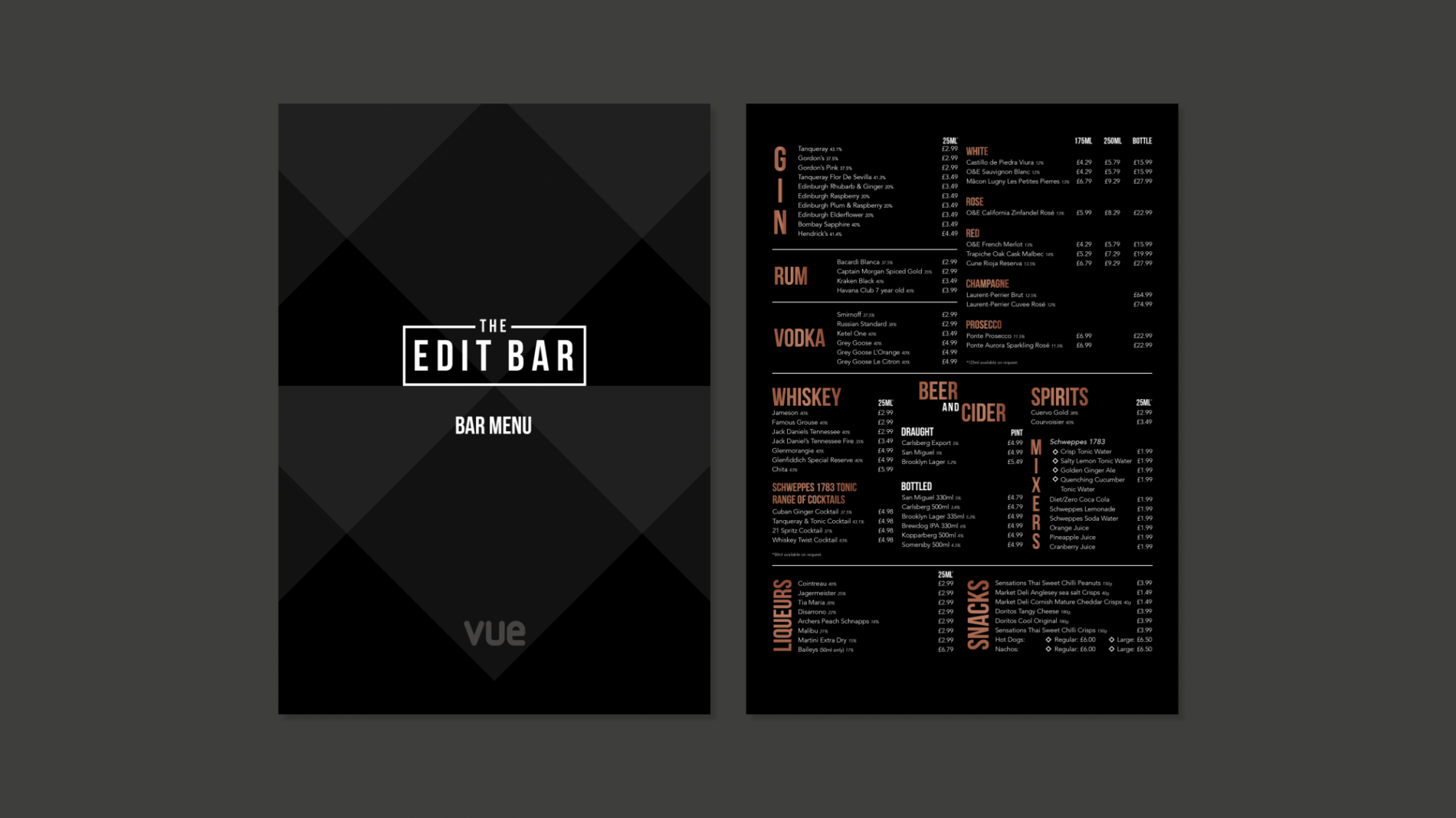 The Edit Bar main menu
