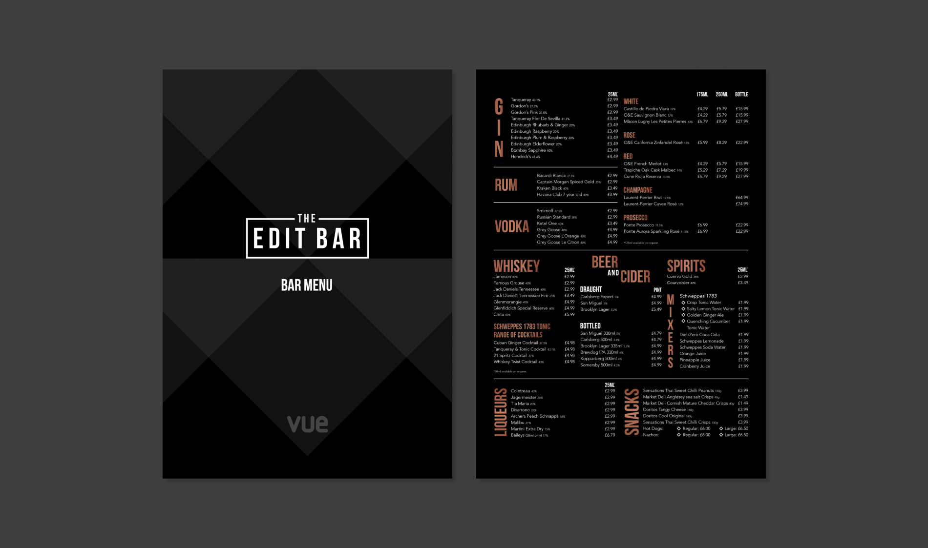 The Edit Bar main menu