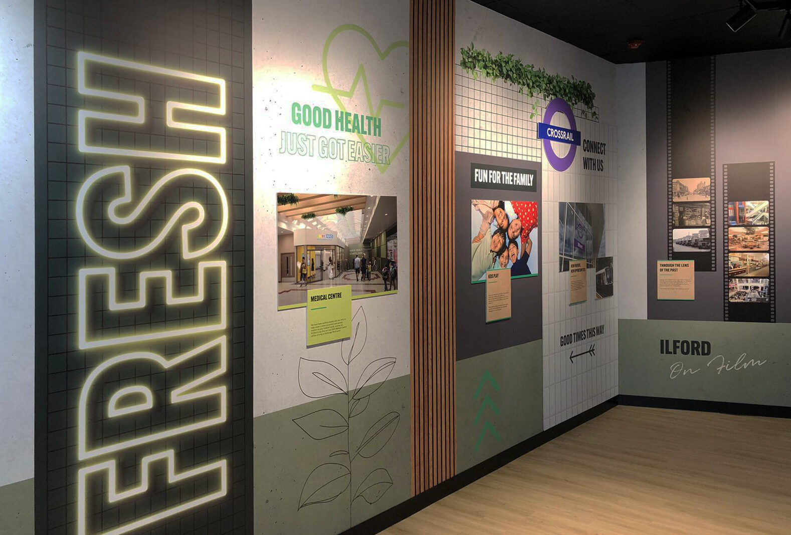 Exchange Ilford Marketing Suite Beyond London Illford Exchange shopping centre marketing suite interior design Signage & Wayfinding Customer Experience design