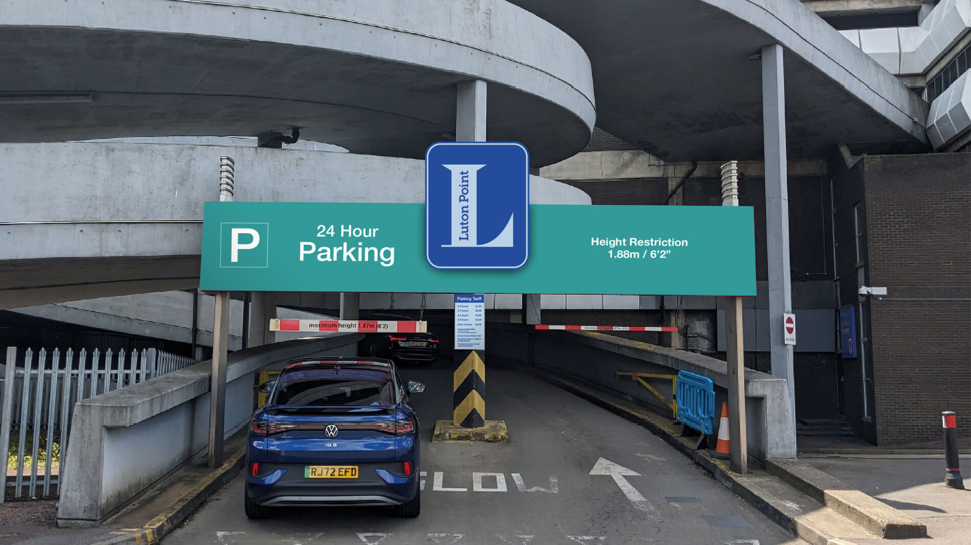 Luton Point shopping centre parking signage mockup