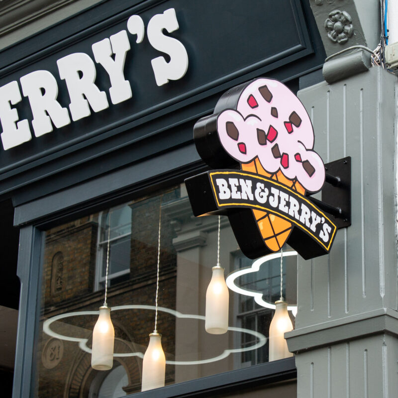 Ben & jerry's Branding Exterior Shopfront Design Exterior sign Logo Signage