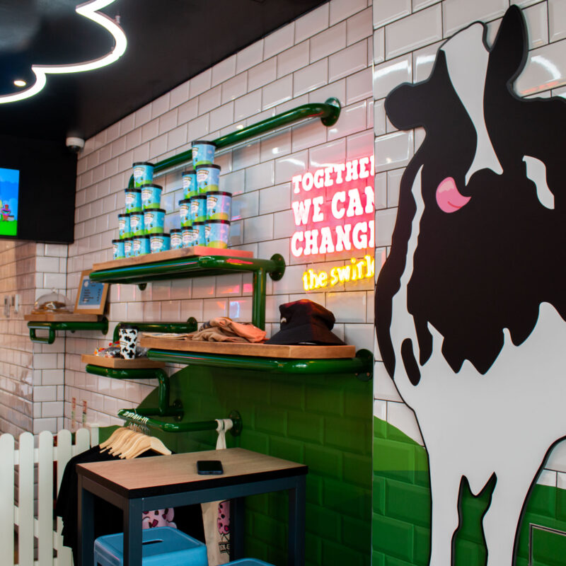 Ben & jerry's Branding Shopfront Design Interior Woody Wall Graphics