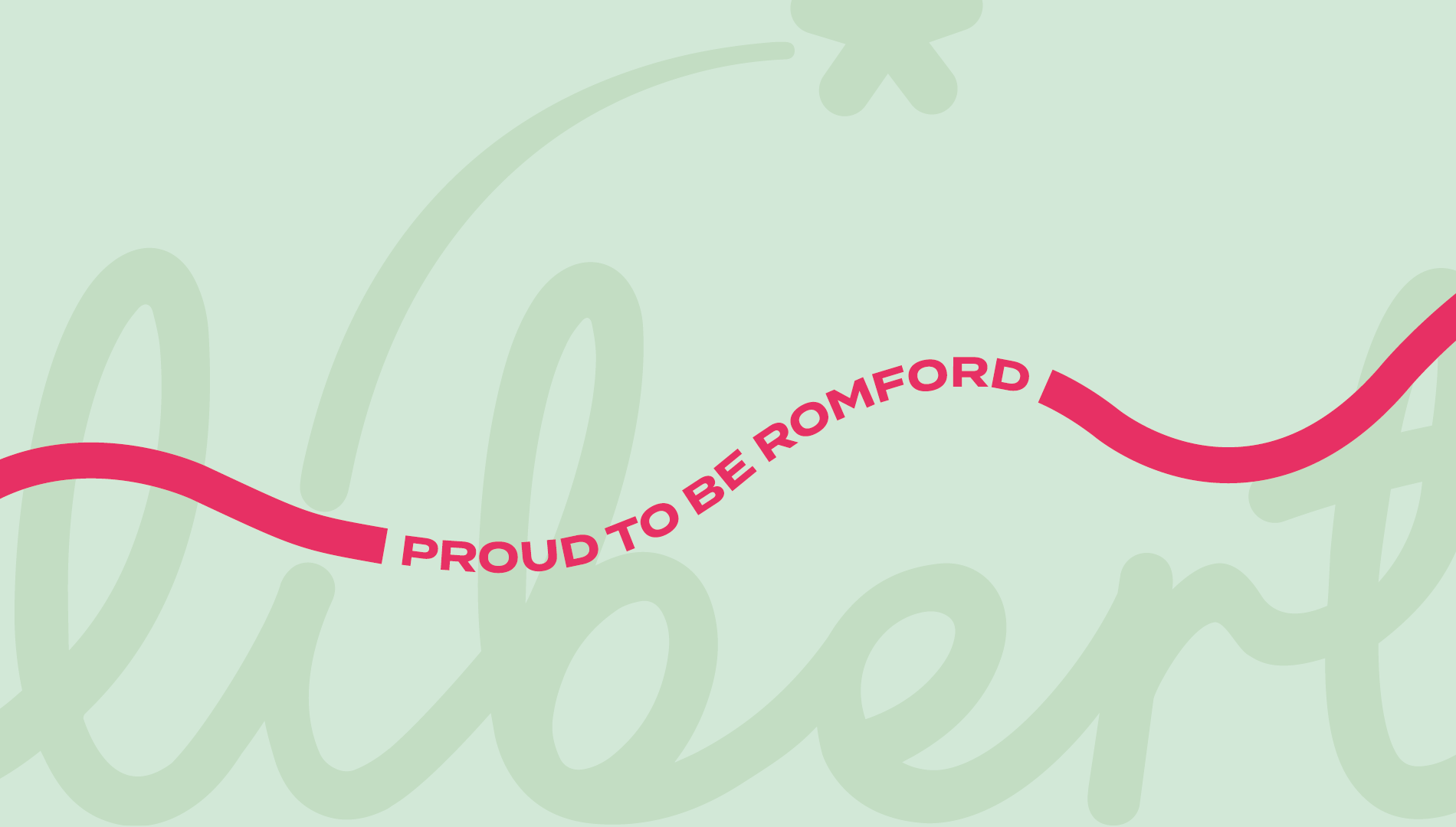 The Liberty Romford shopping centre branding supergraphic proud to be romford flat graphic branding strategy
