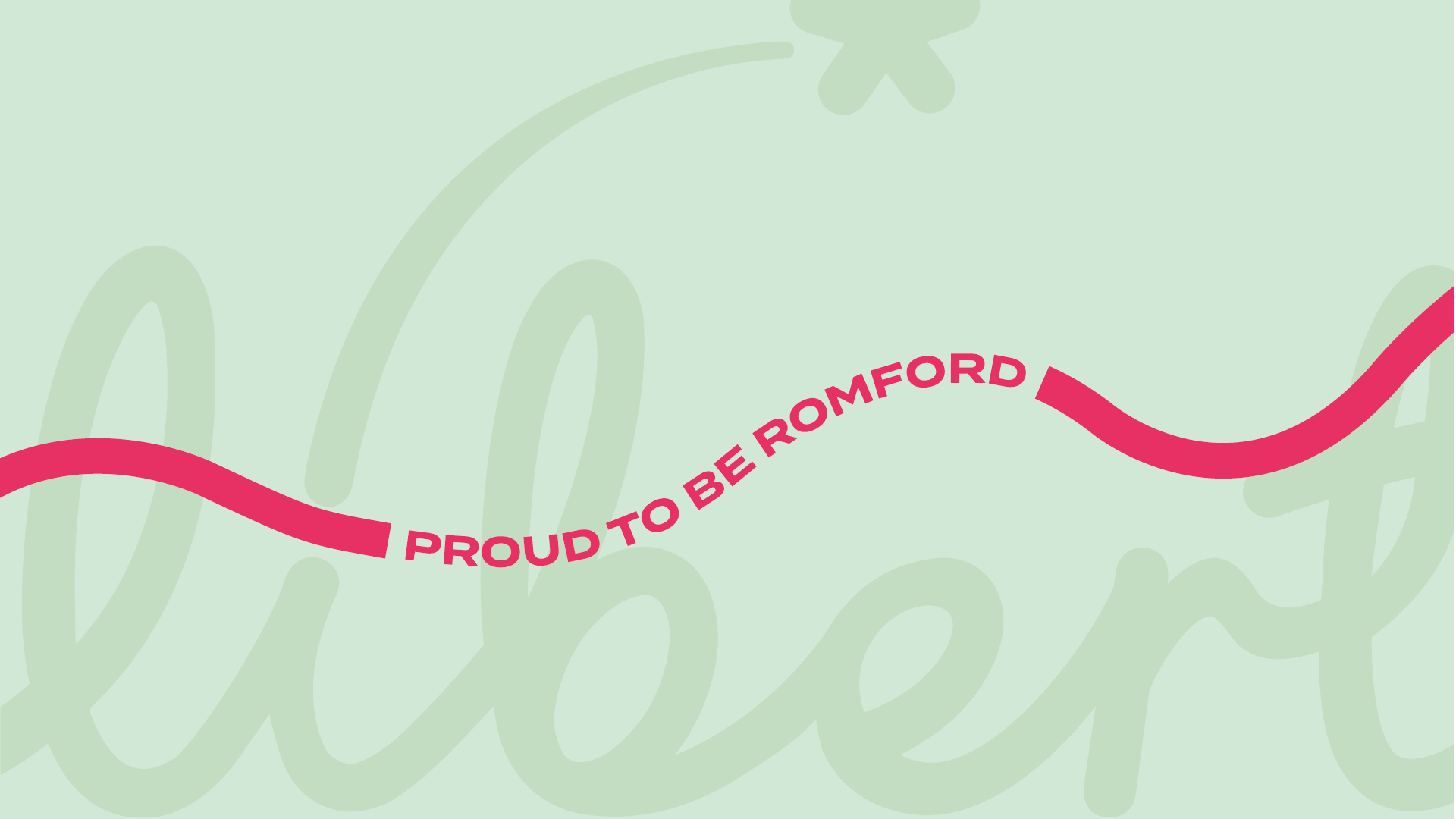 The Liberty Romford shopping centre branding supergraphic proud to be romford flat graphic branding strategy