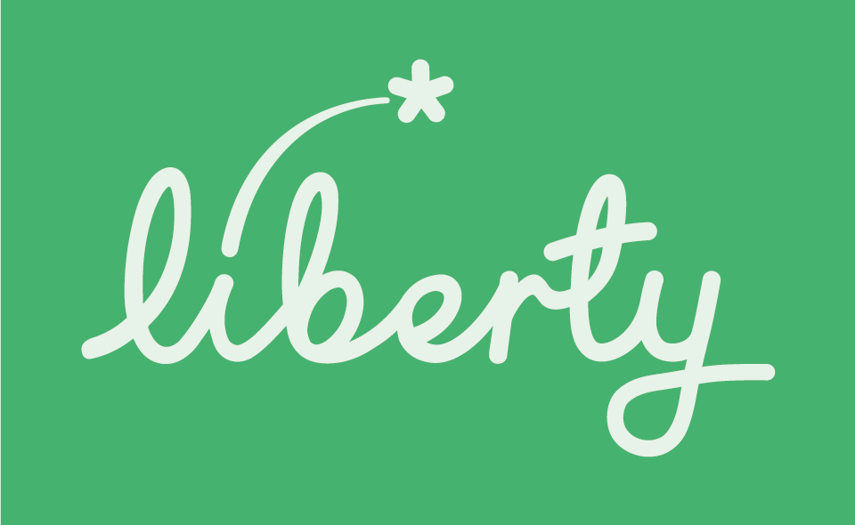 The Liberty Romford shopping centre branding flat graphic green logo design